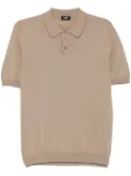 Add knit polo top - Brown