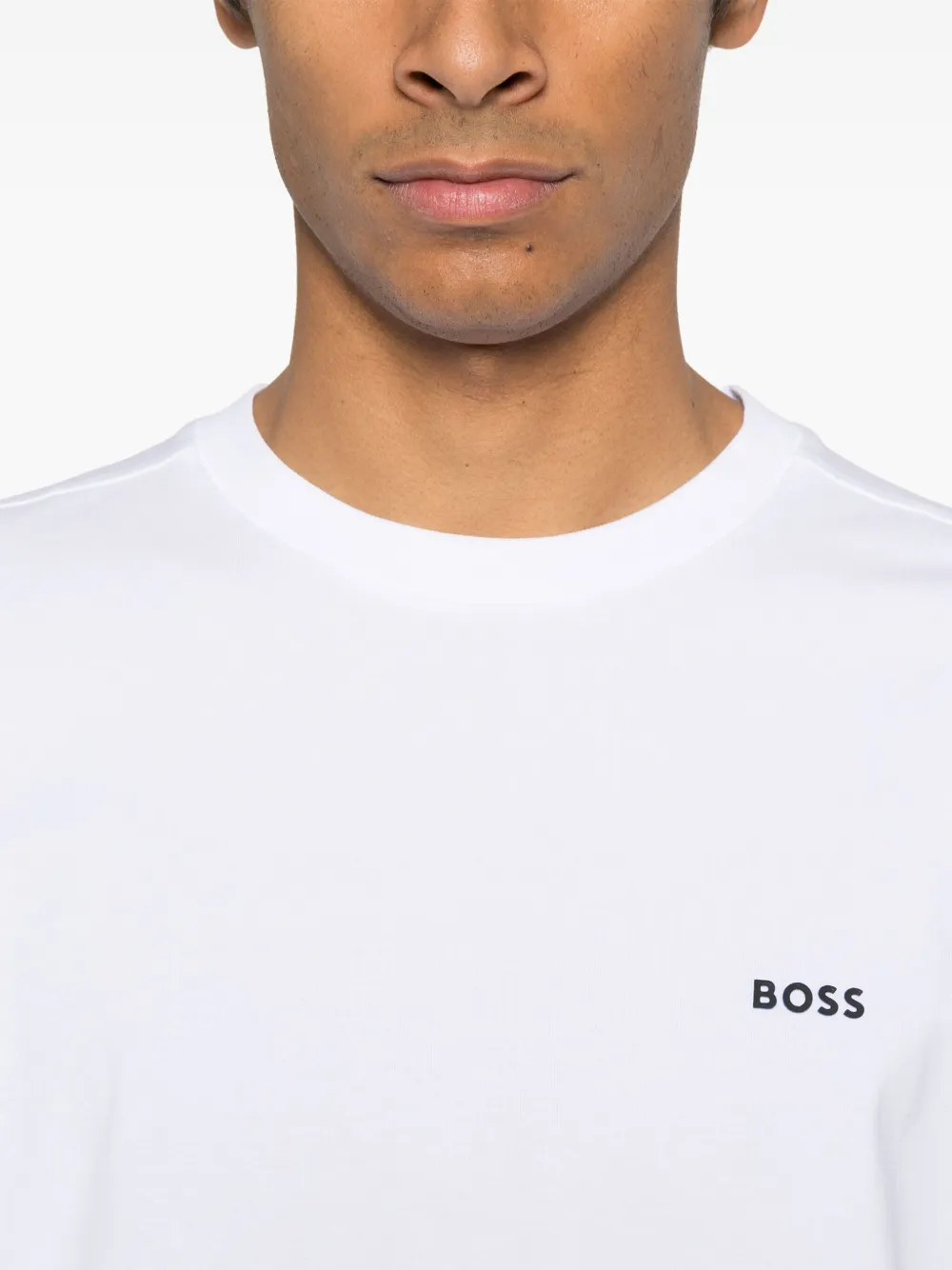 BOSS T-shirt met logo-tape Wit
