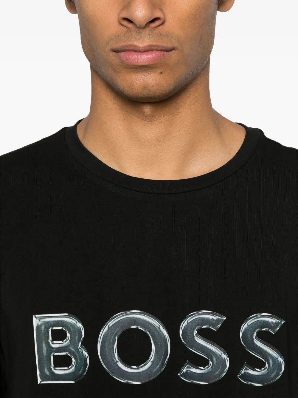 BOSS T-shirt met logoprint Zwart