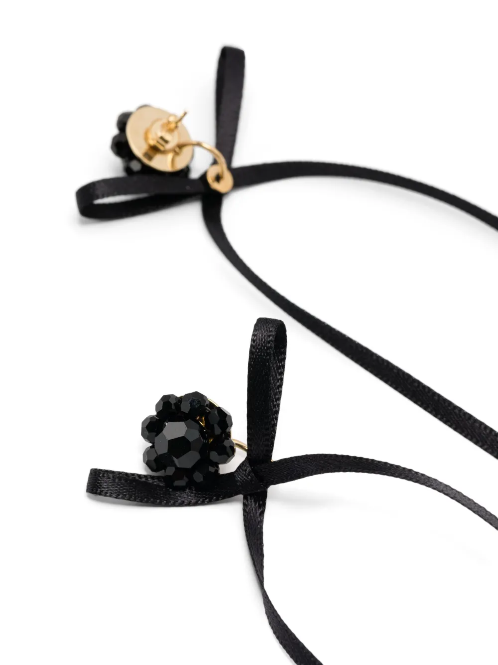 Simone Rocha Bow Ribbon earrings - Zwart