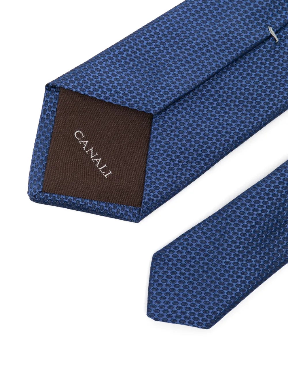 Canali Stopdas met jacquard-patroon - Blauw