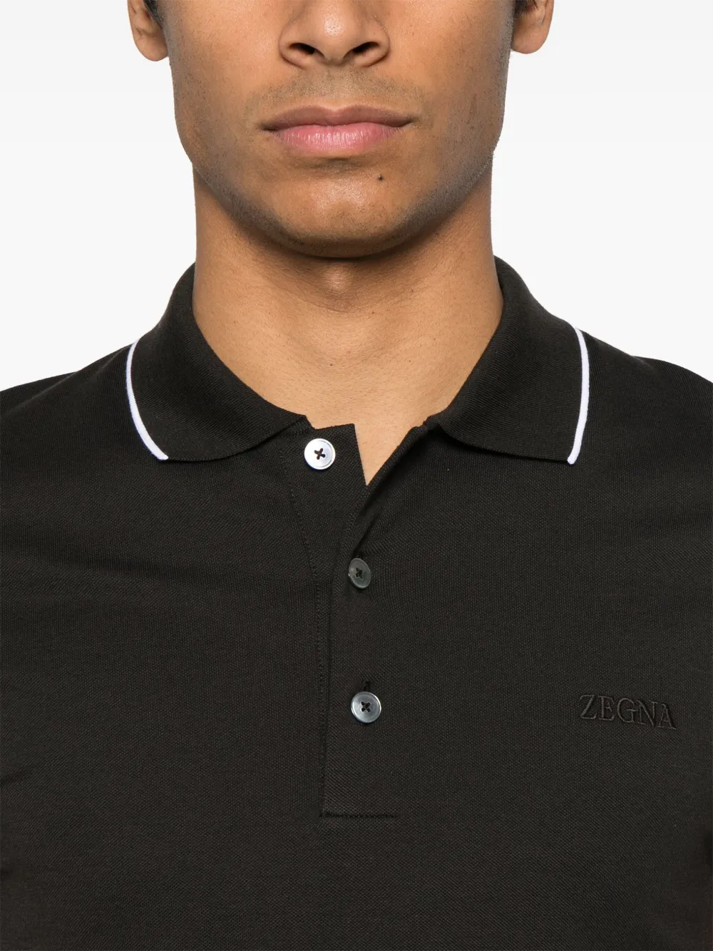 Zegna Katoenen poloshirt Bruin