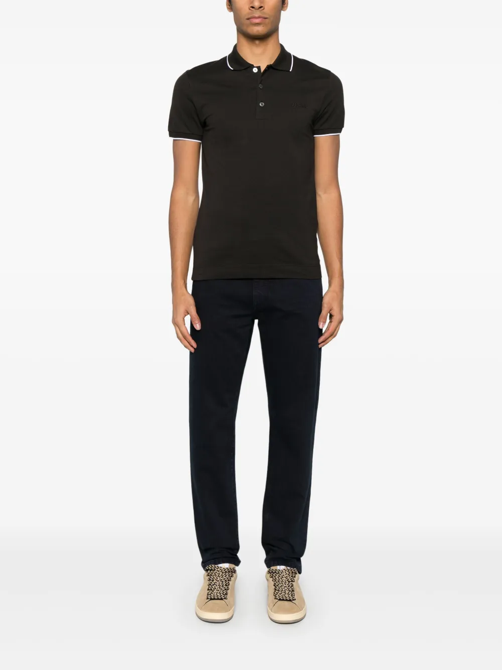 Zegna Katoenen poloshirt - Bruin