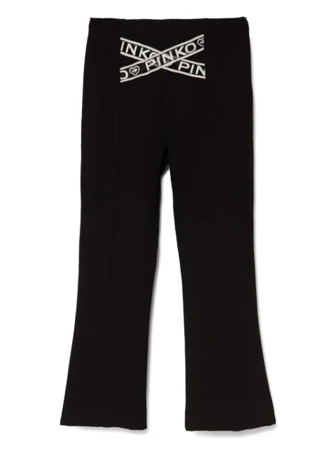Pinko Kids logo-strap trousers