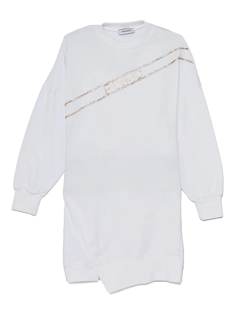 Pinko Kids Jurk verfraaid met kristallen Wit