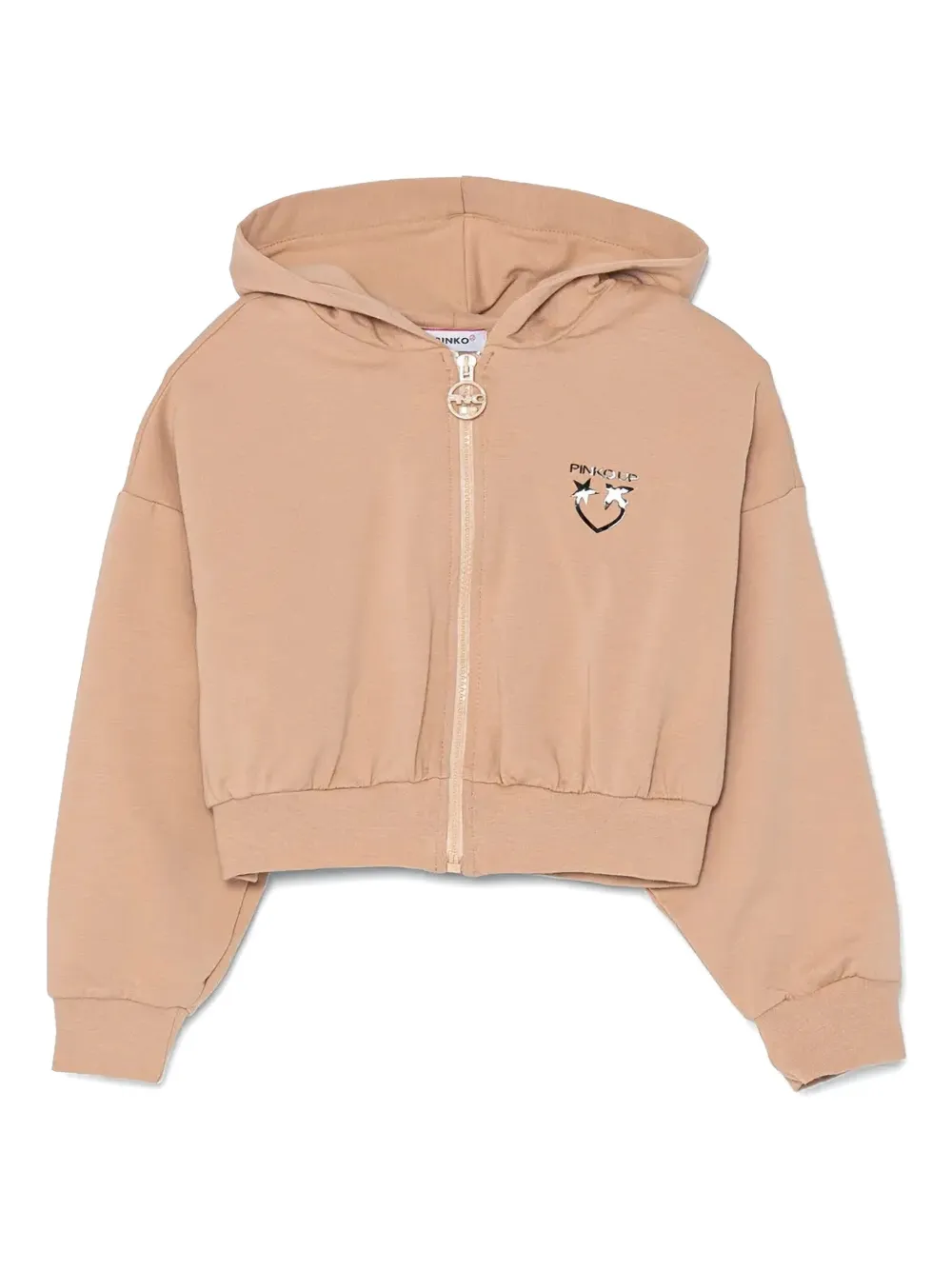 Pinko Kids Hoodie met logoprint Beige