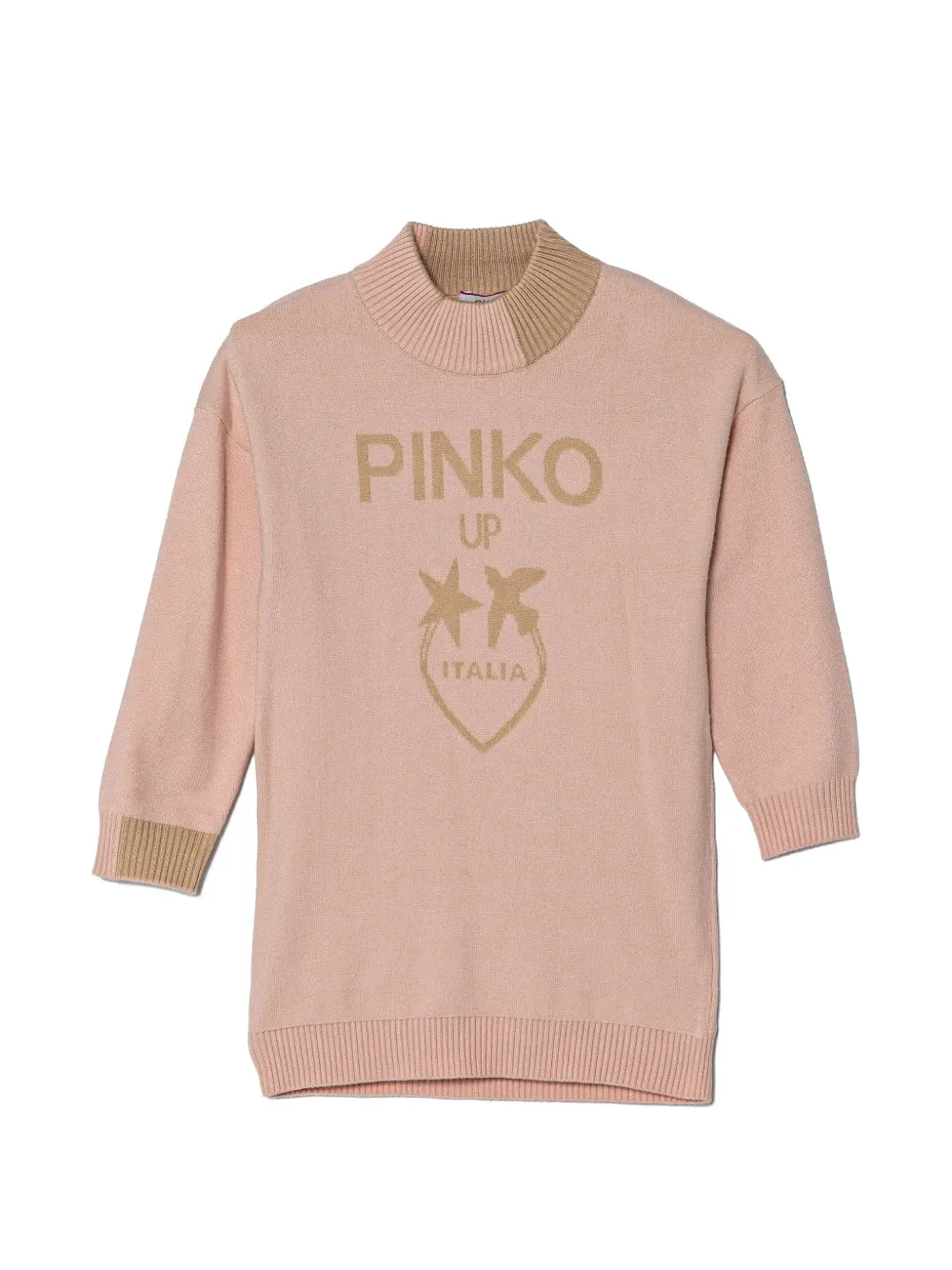 Pinko Kids logo-intarsia knitted mini dress Roze