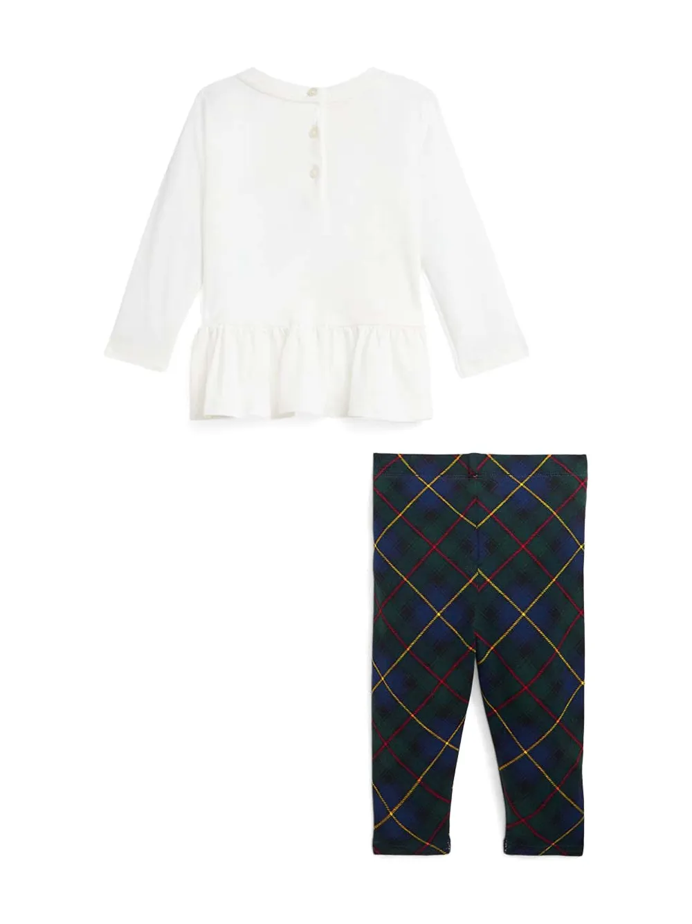 POLO RALPH LAUREN KIDS Top en broek met hondenprint Wit