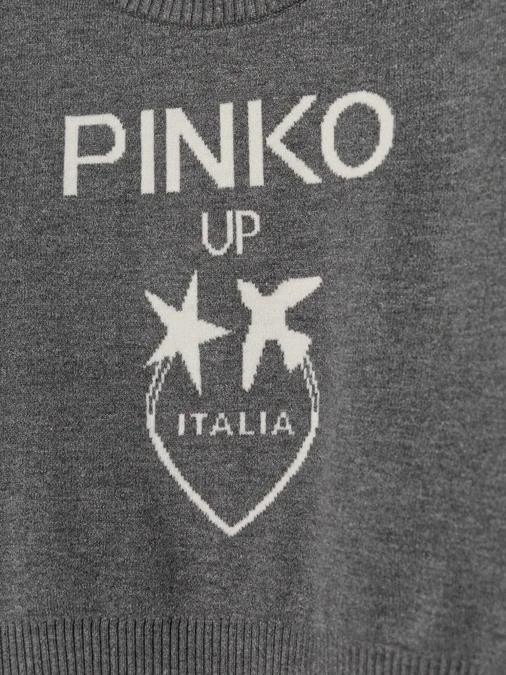 Pinko Kids Intarsia trui met logo Grijs