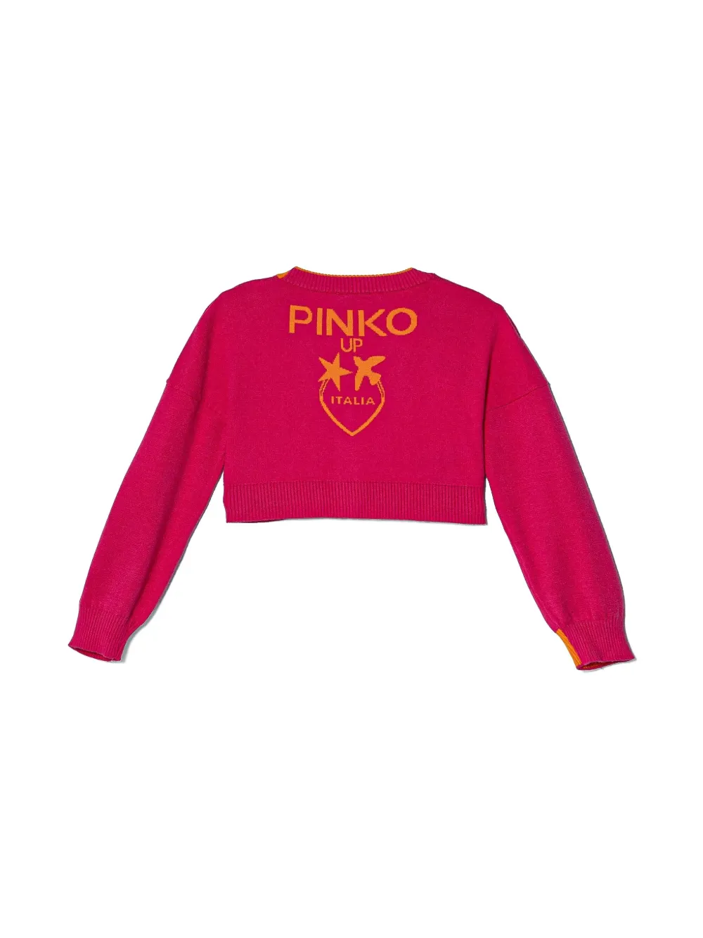 Pinko Kids intarsia knit-logo cardigan - Roze