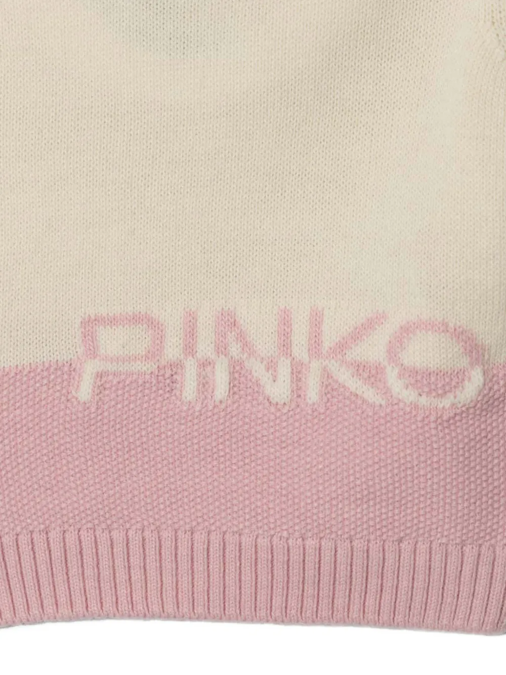 Pinko Kids Intarsia trui met logo Beige