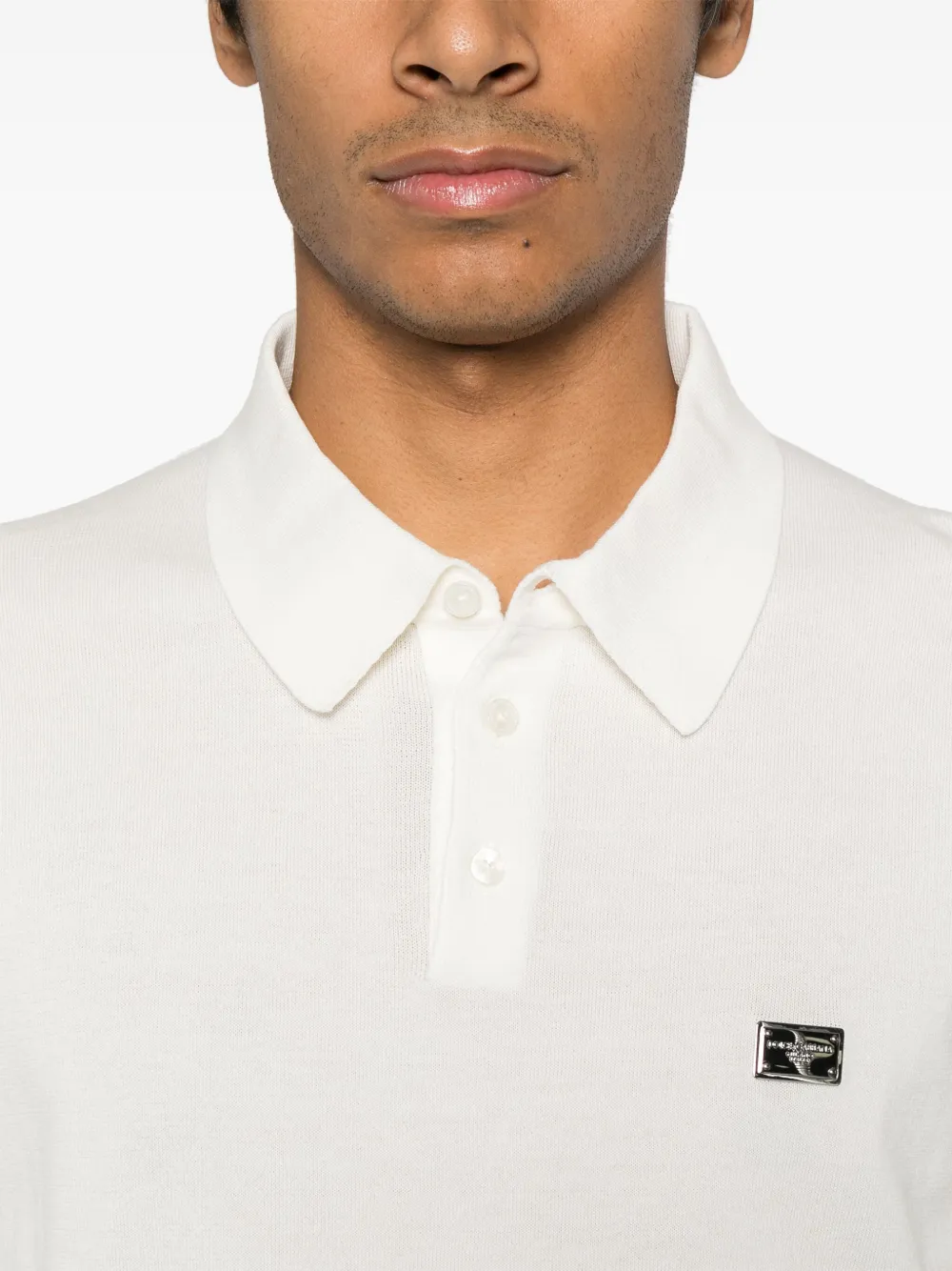 Dolce & Gabbana Poloshirt met logoplakkaat Wit