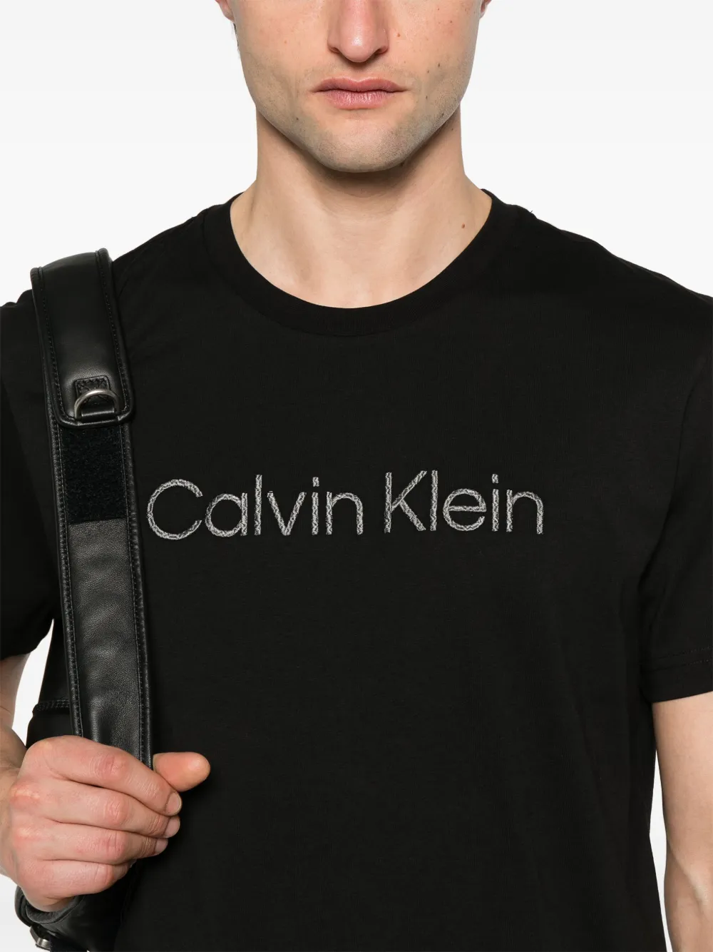 Calvin Klein T-shirt met geborduurd logo Zwart
