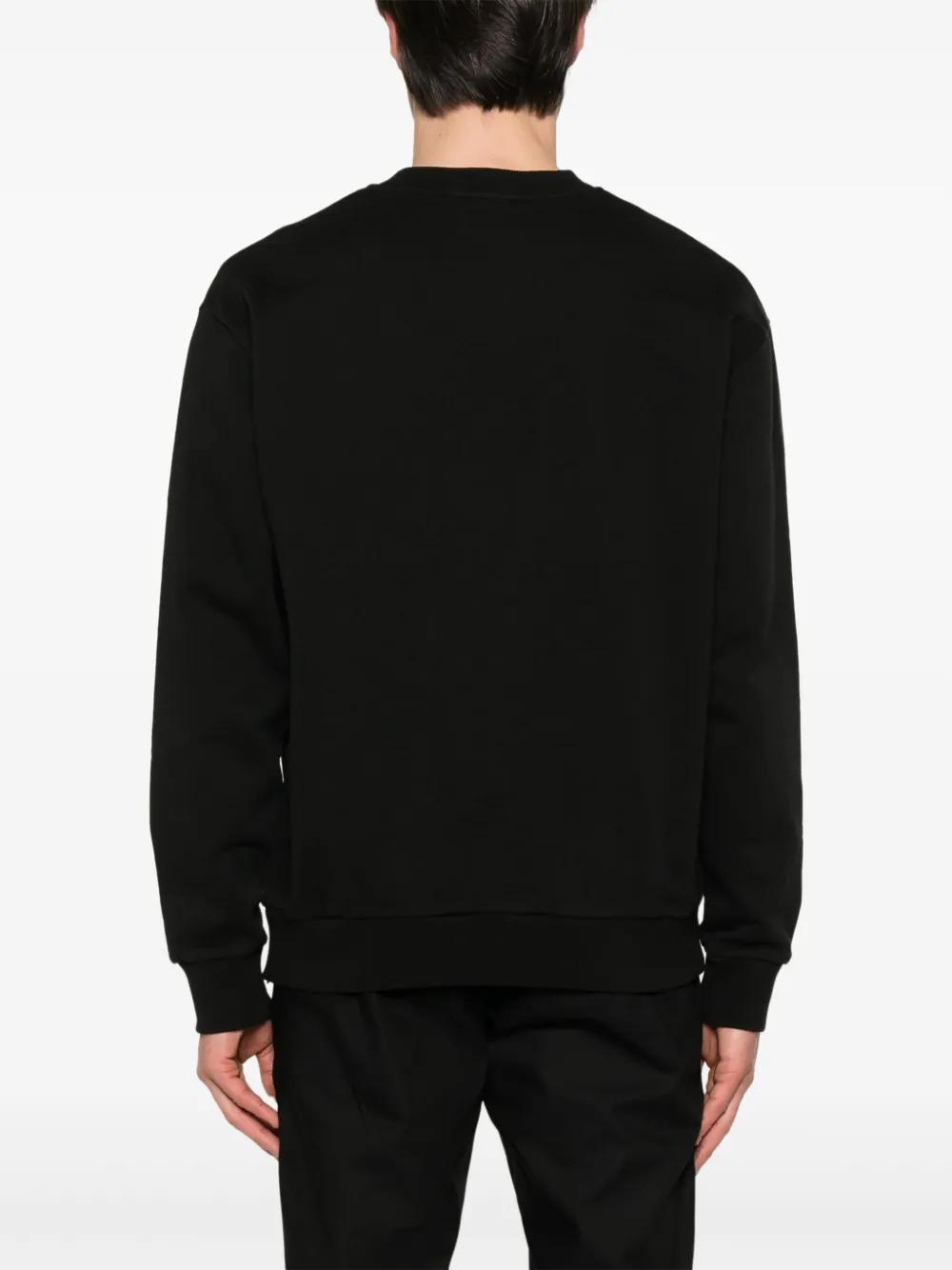 Shop Calvin Klein Logo-embroidered Sweatshirt In Black
