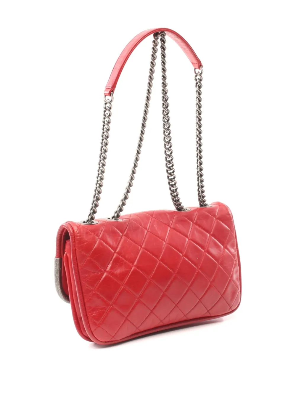 Pre-owned Chanel 2013-2014 Maxi Flap Shoulder Bag In Red