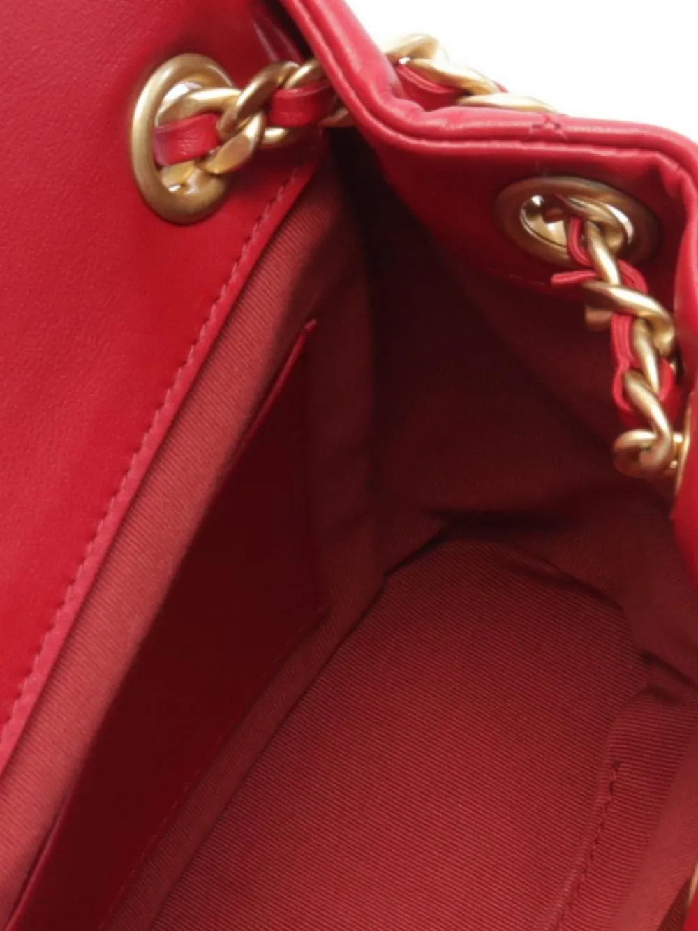 Pre-owned Chanel 2021 Small Cc Turn-lock Backpack In Red
