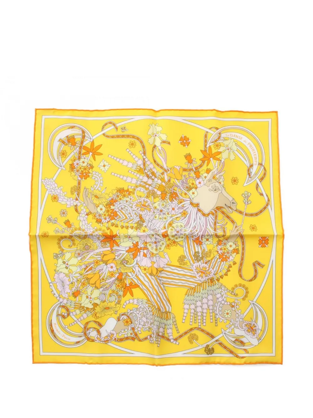 Hermès Pre-Owned 2010s La Danse du Printemps スカーフ - イエロー Hermès Pre-Owned 2010s La Danse du Printemps スカーフ - イエロー