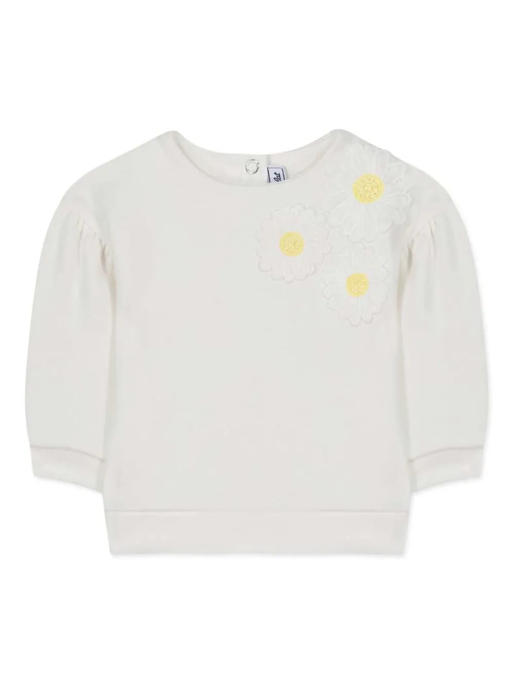 Tartine Et Chocolat Floral-appliqué Sweatshirt In White