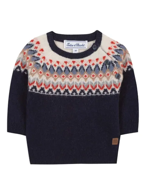 Tartine Et Chocolat fair isle-intarsia jumper
