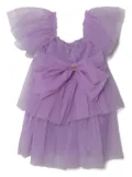 Pinko Kids bow-embellished tulle dress - Purple