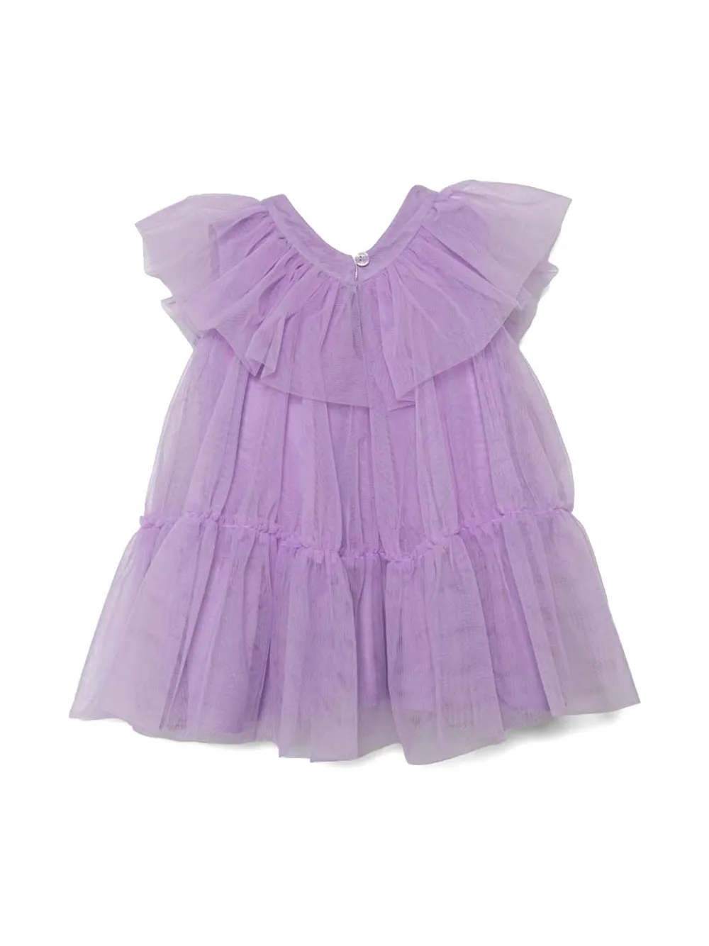 Pinko Kids bow-detail tulle dress - Paars