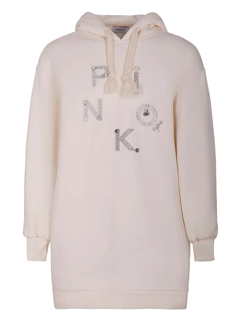 Pinko Kids Jurk verfraaid met stras Beige