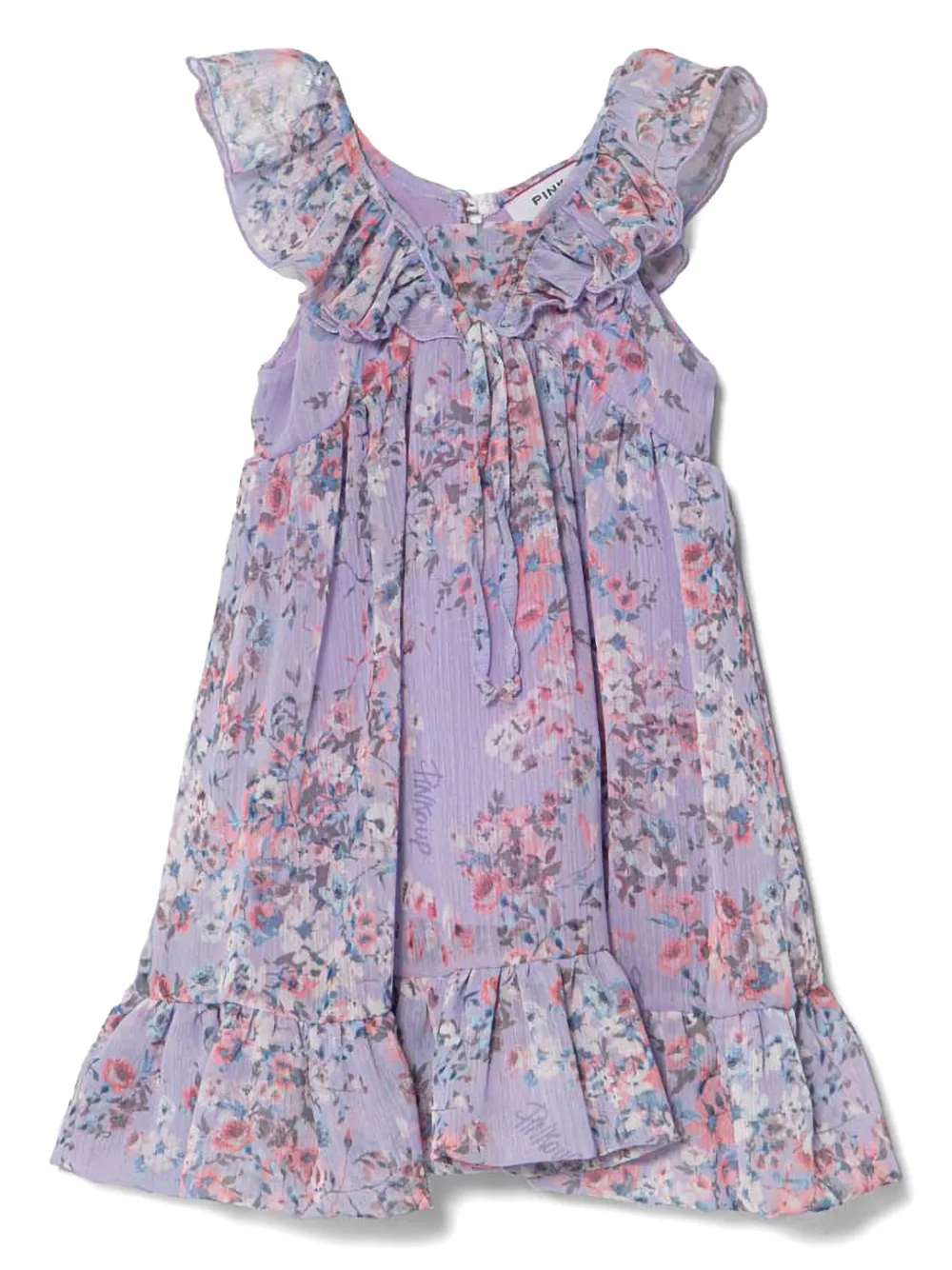 Pinko Kids Jurk met bloe print Paars