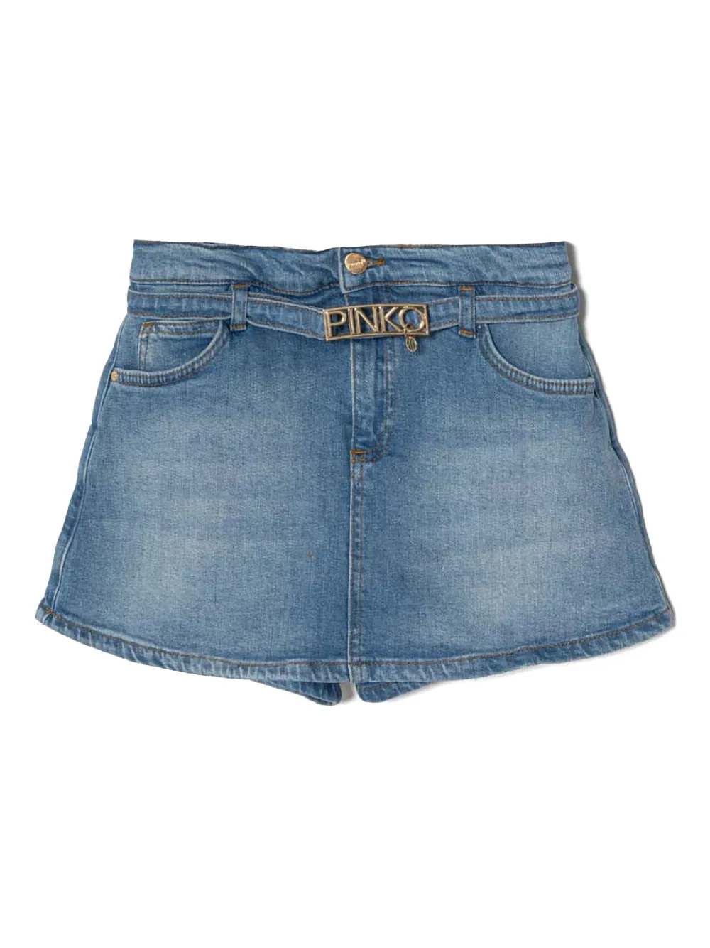Pinko Kids Shorts met ceintuur Blauw