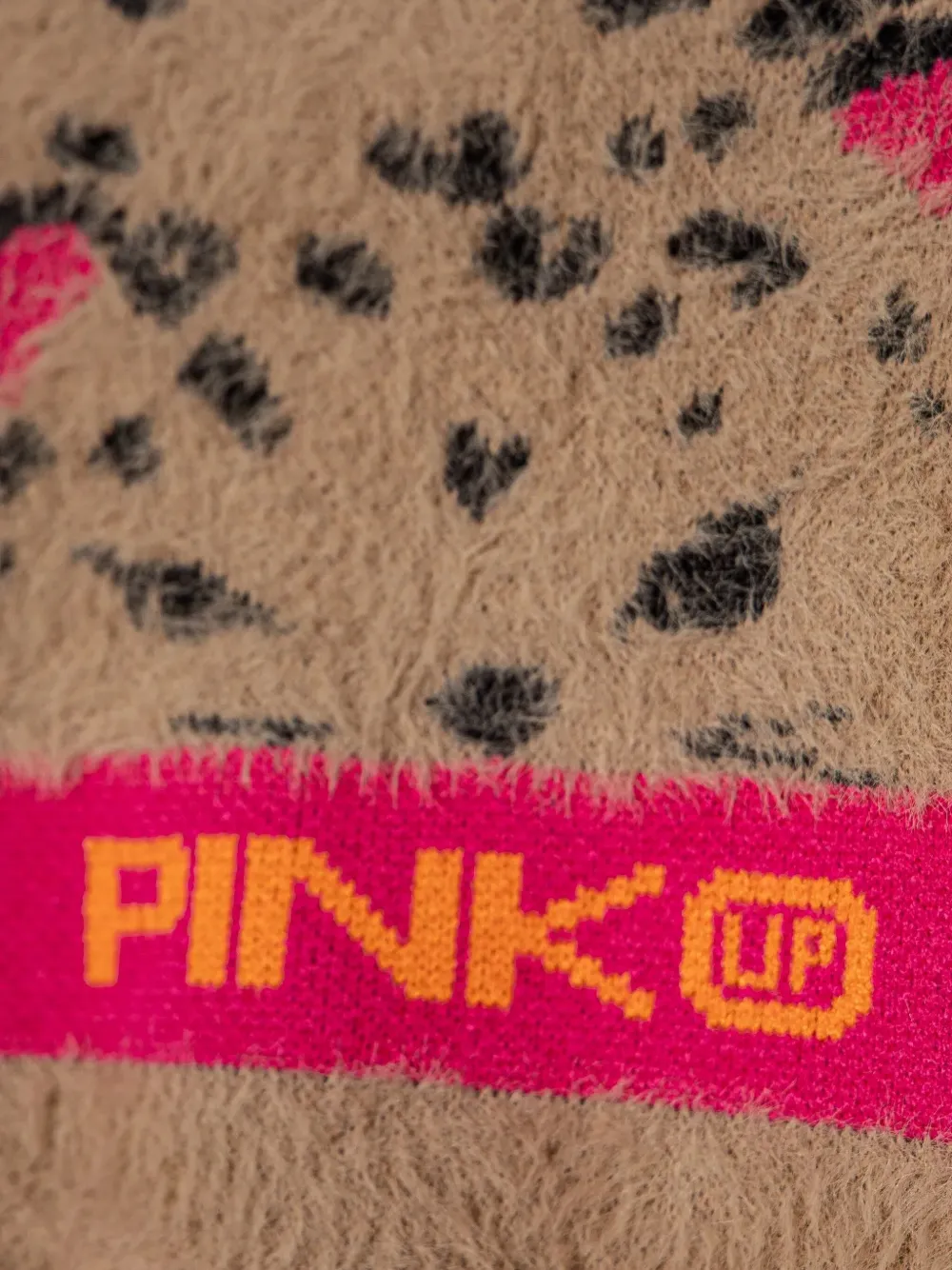 Pinko Kids Intarsia trui met logo Bruin