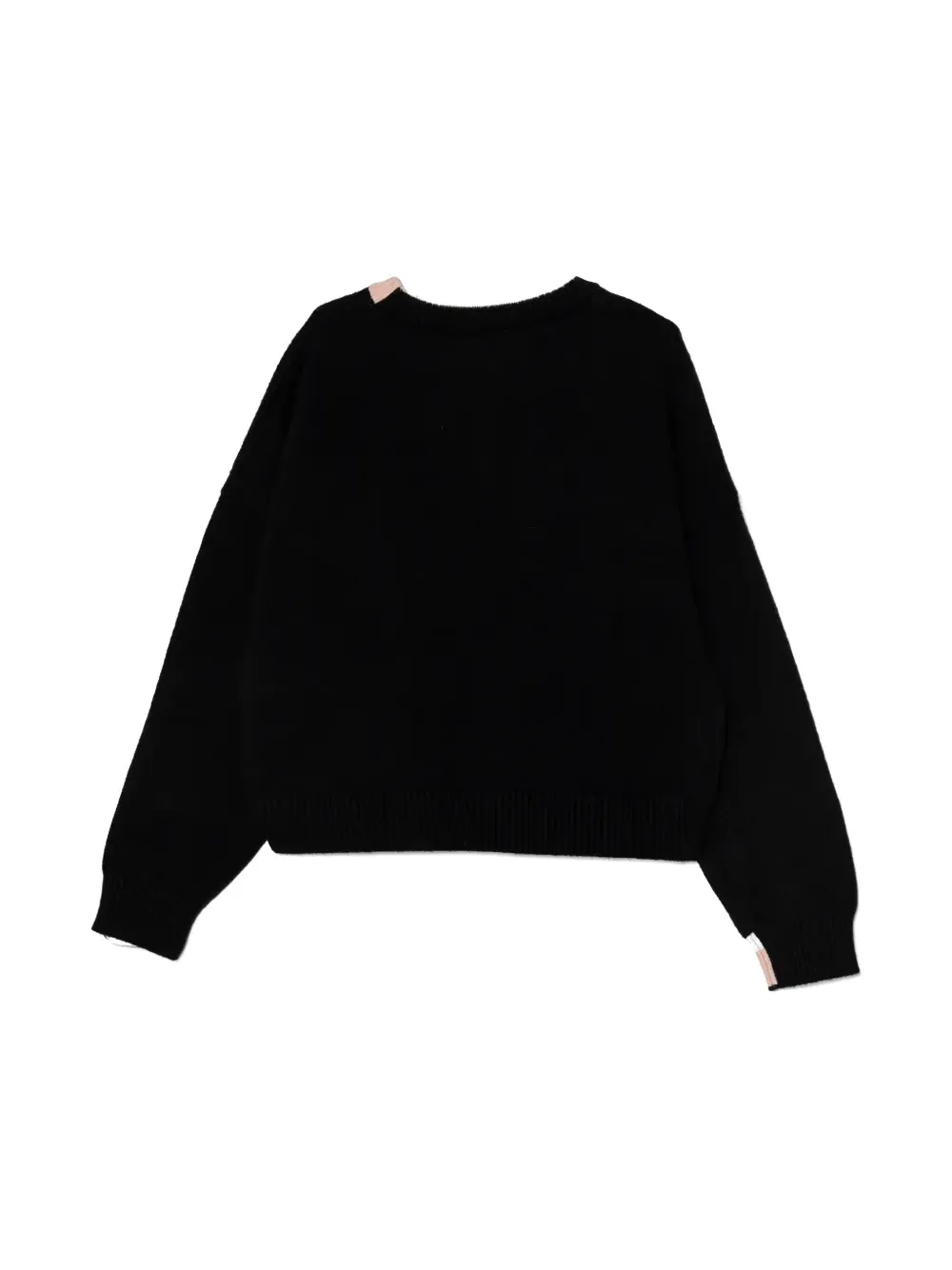 Pinko Kids Intarsia trui met logo Zwart