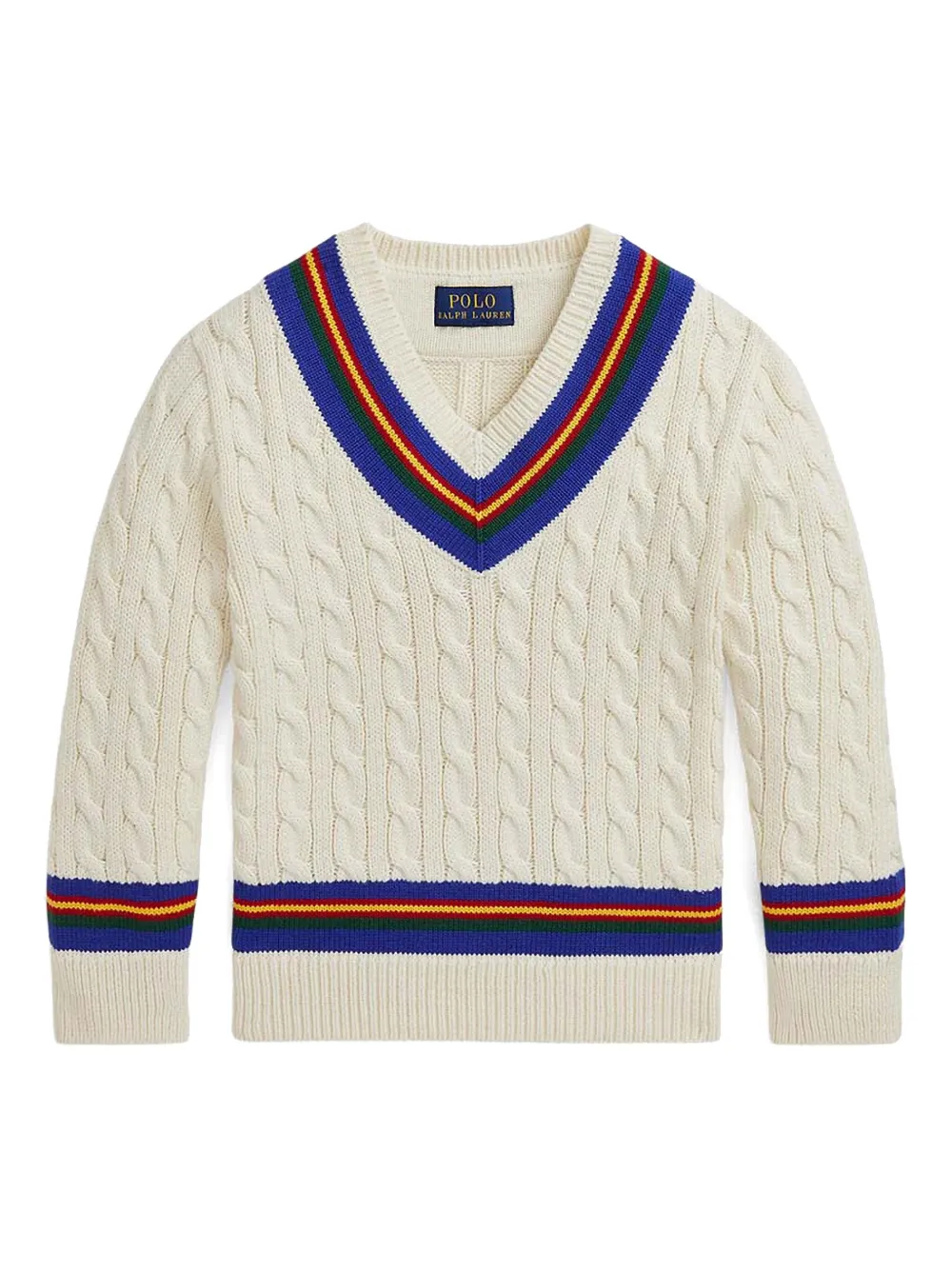 Image 1 of POLO RALPH LAUREN KIDS 스트라이프 트리밍 스웨터
