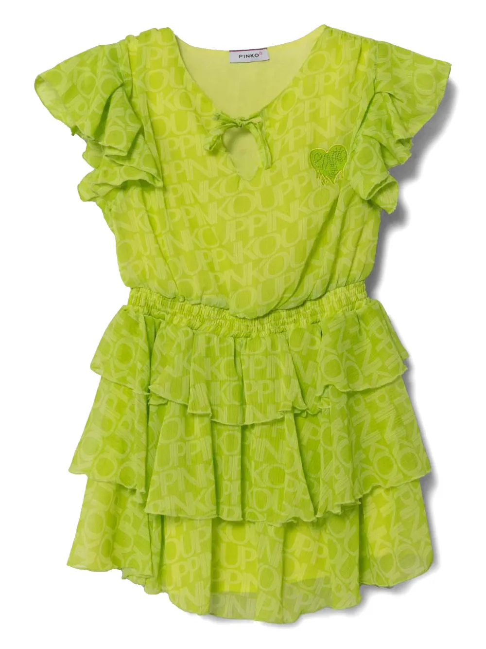 Pinko Kids Jurk met ruches Groen