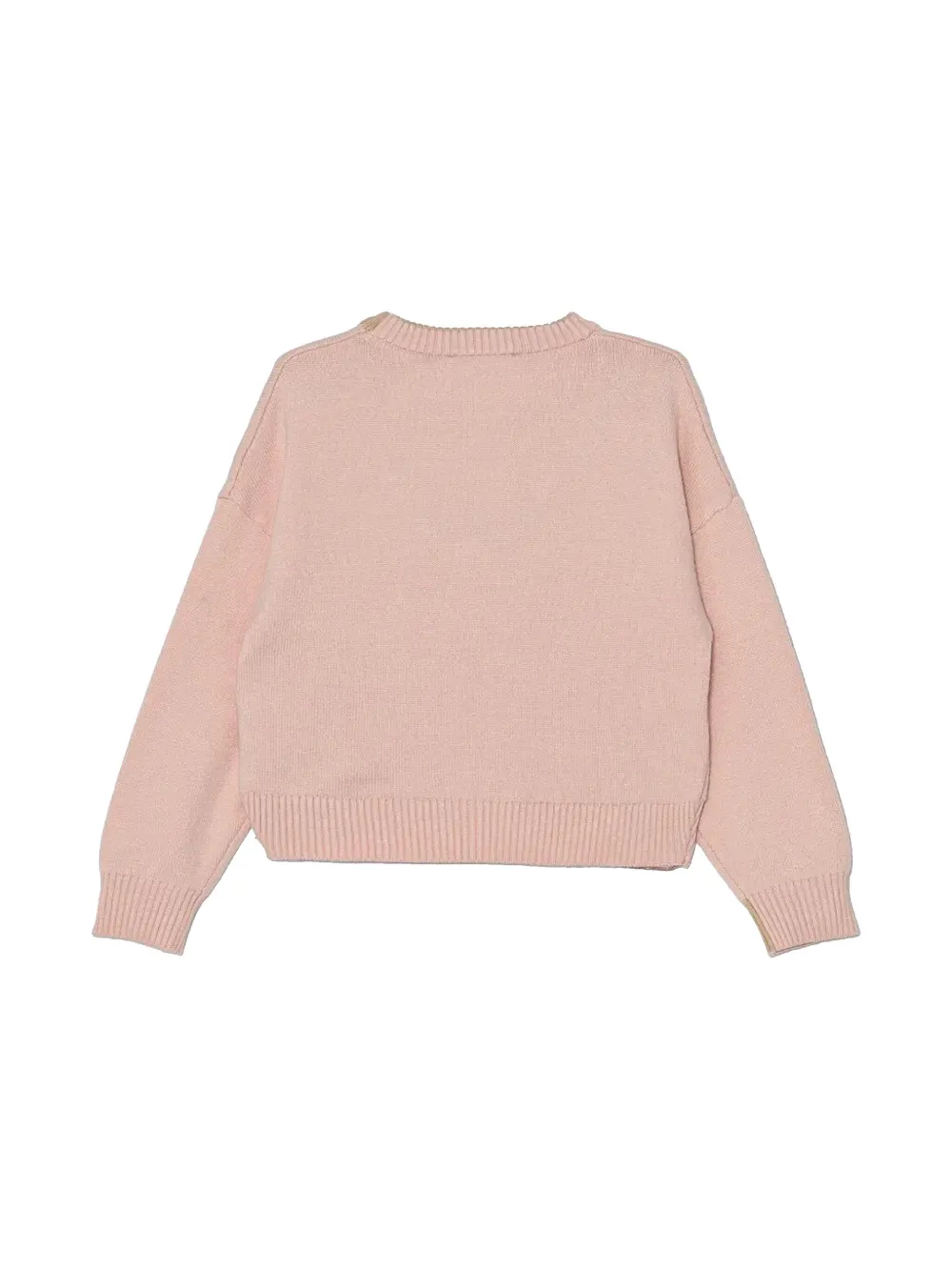 Pinko Kids intarsia knit-logo sweater - Roze