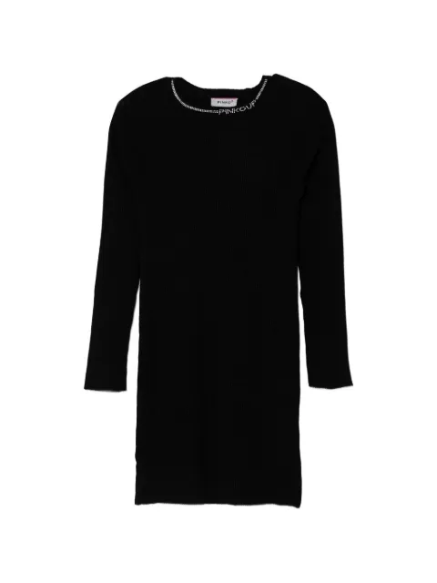 Pinko Kids rhinestone-embellished ribbed-knit mini dress