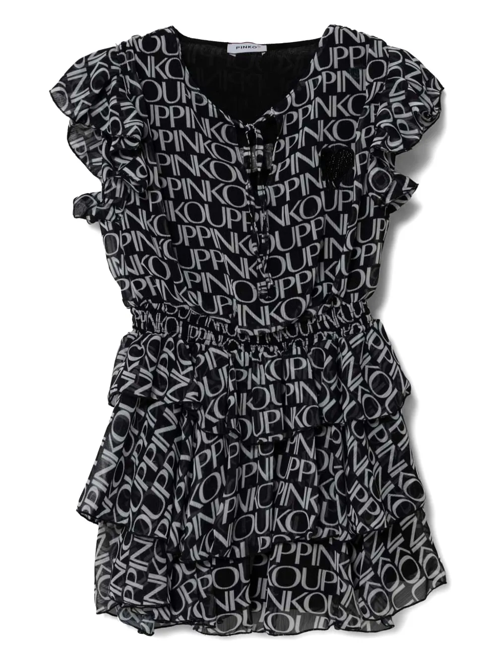 Pinko Kids Jurk met logopatroon Zwart