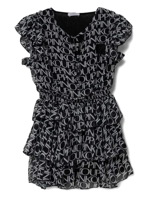 Pinko Kids logo-pattern dress