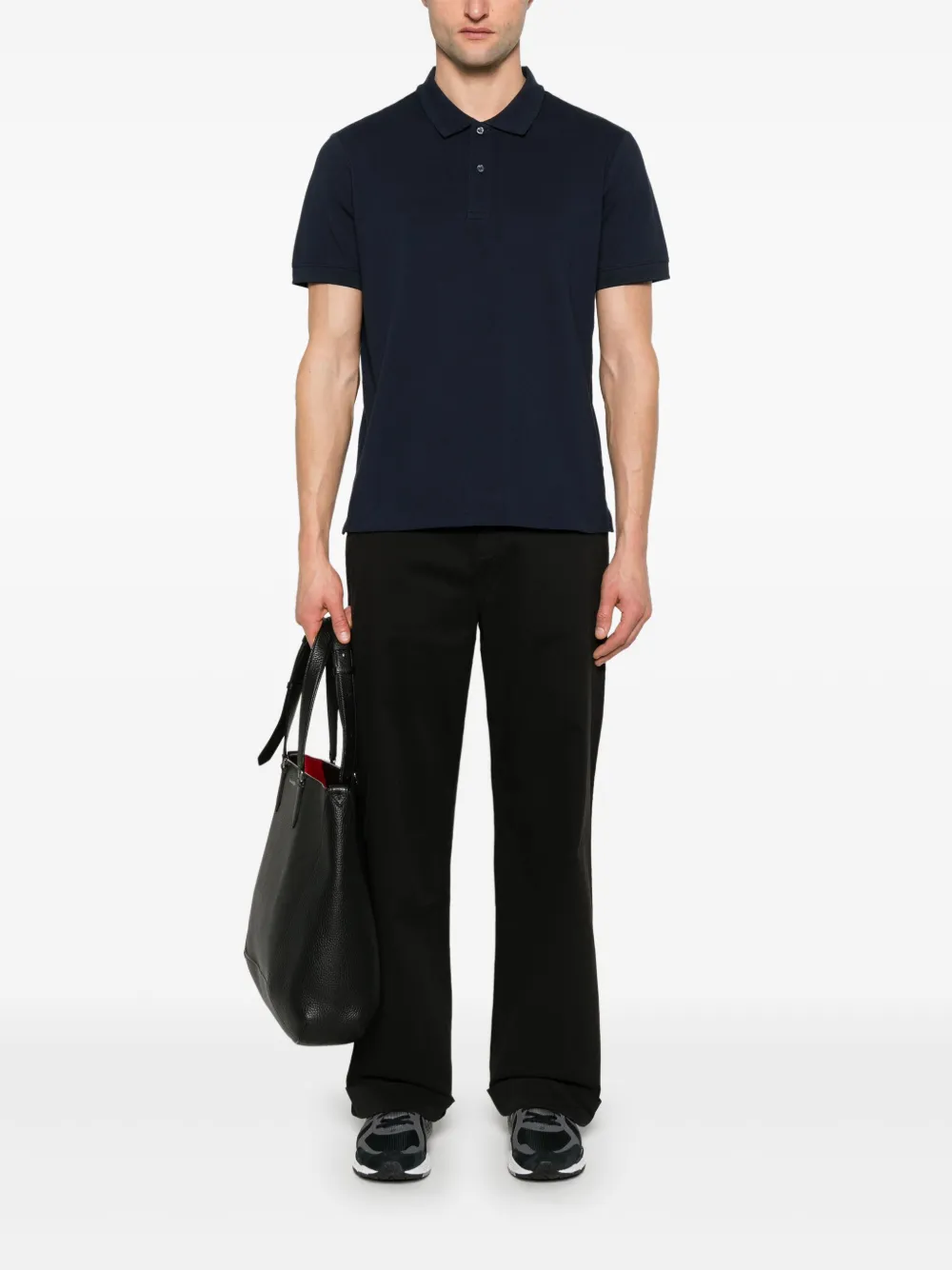 Calvin Klein piqué-weave polo shirt - Blauw