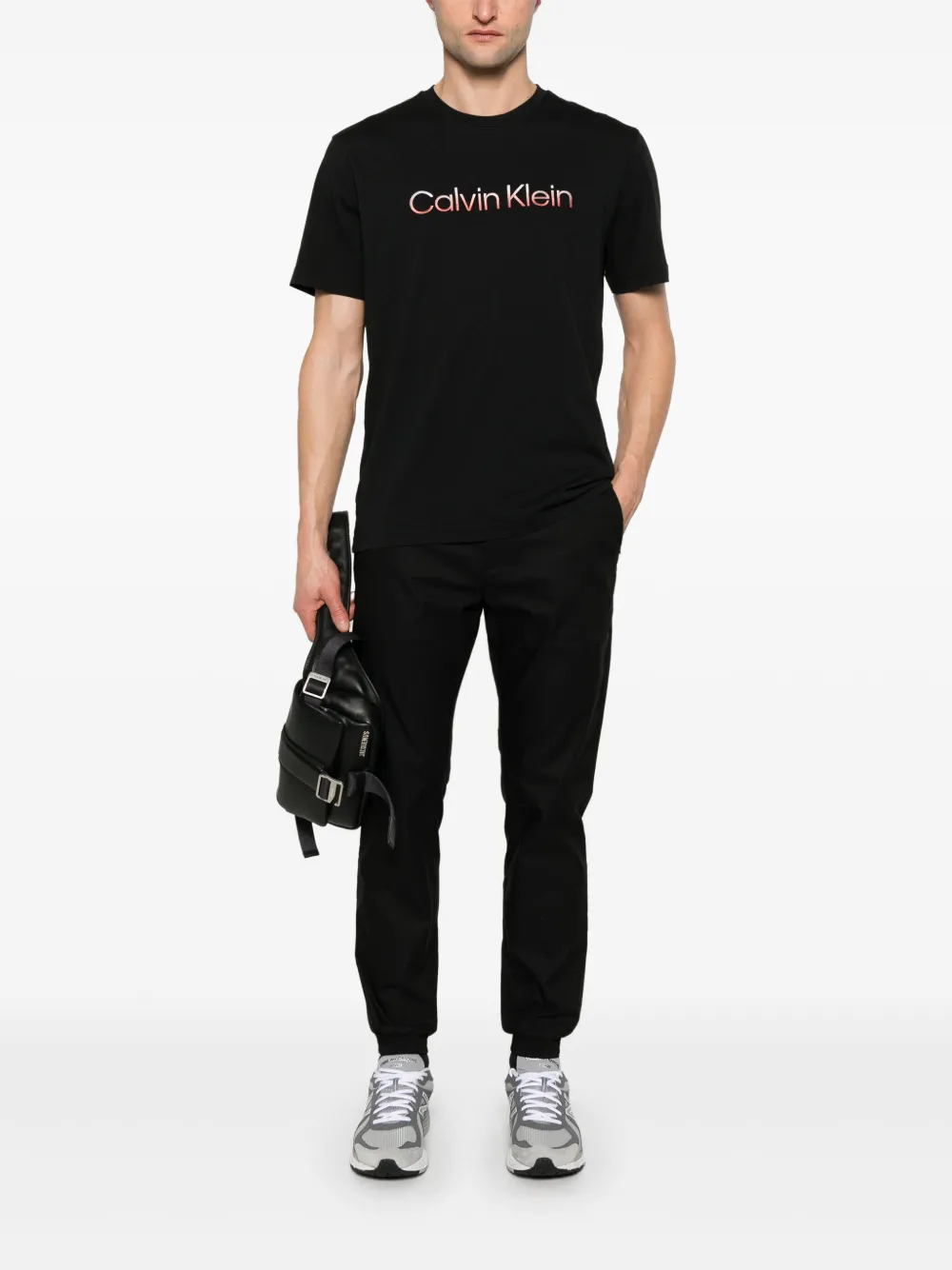 Calvin Klein T-shirt met geborduurd logo - Zwart