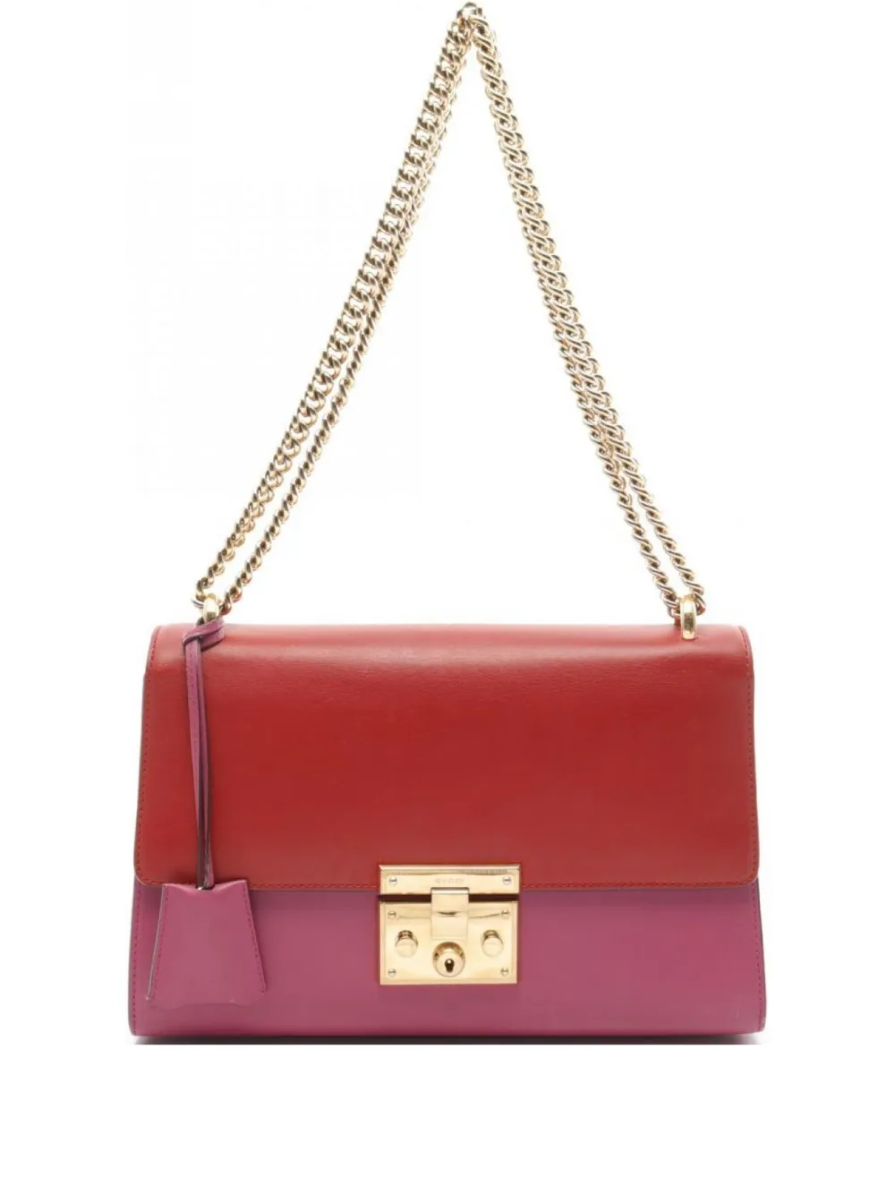 2000s two-tone leather shoulder bag