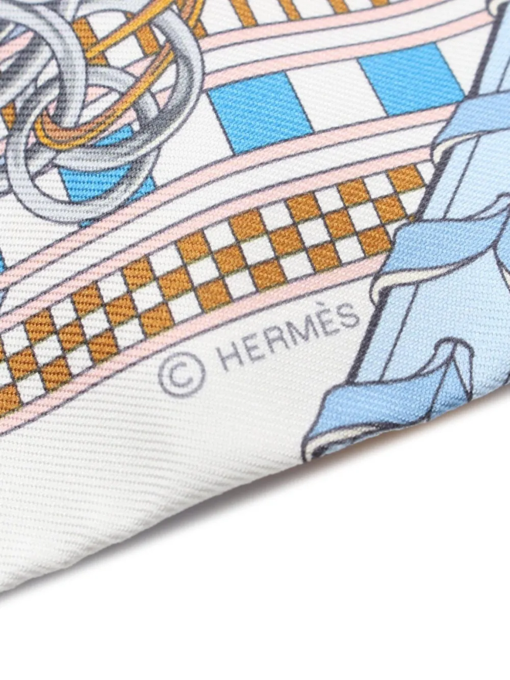 Hermès Pre-Owned 10's twilly Brides et Gris scarf - Wit