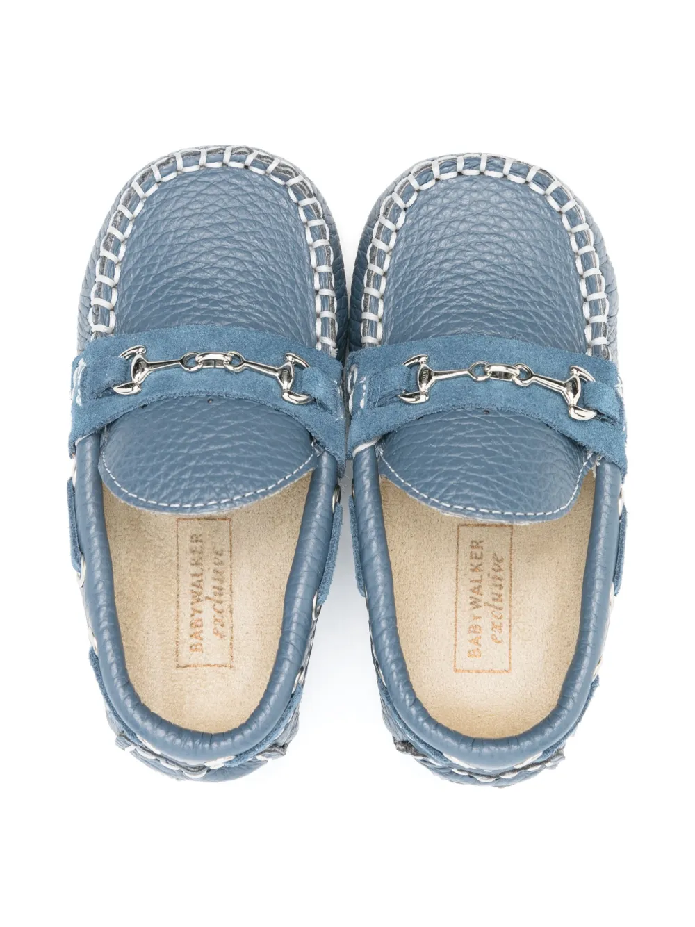 BabyWalker grained-leather loafers Blue