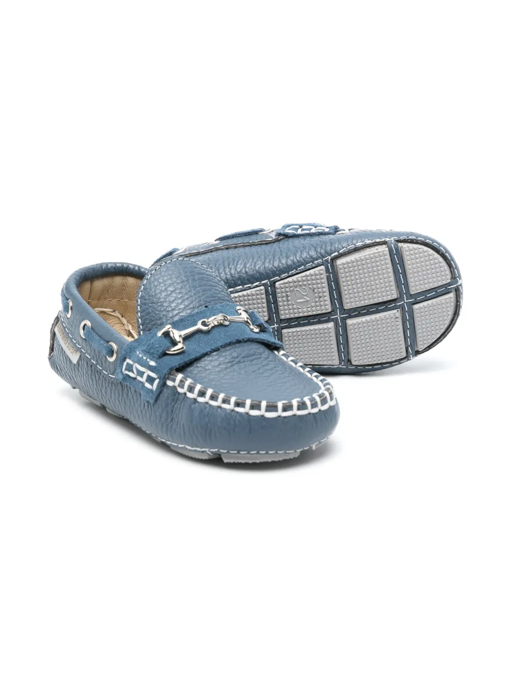 BabyWalker grained-leather loafers Blue