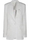 Blumarine logo-lettering single-breasted blazer - White