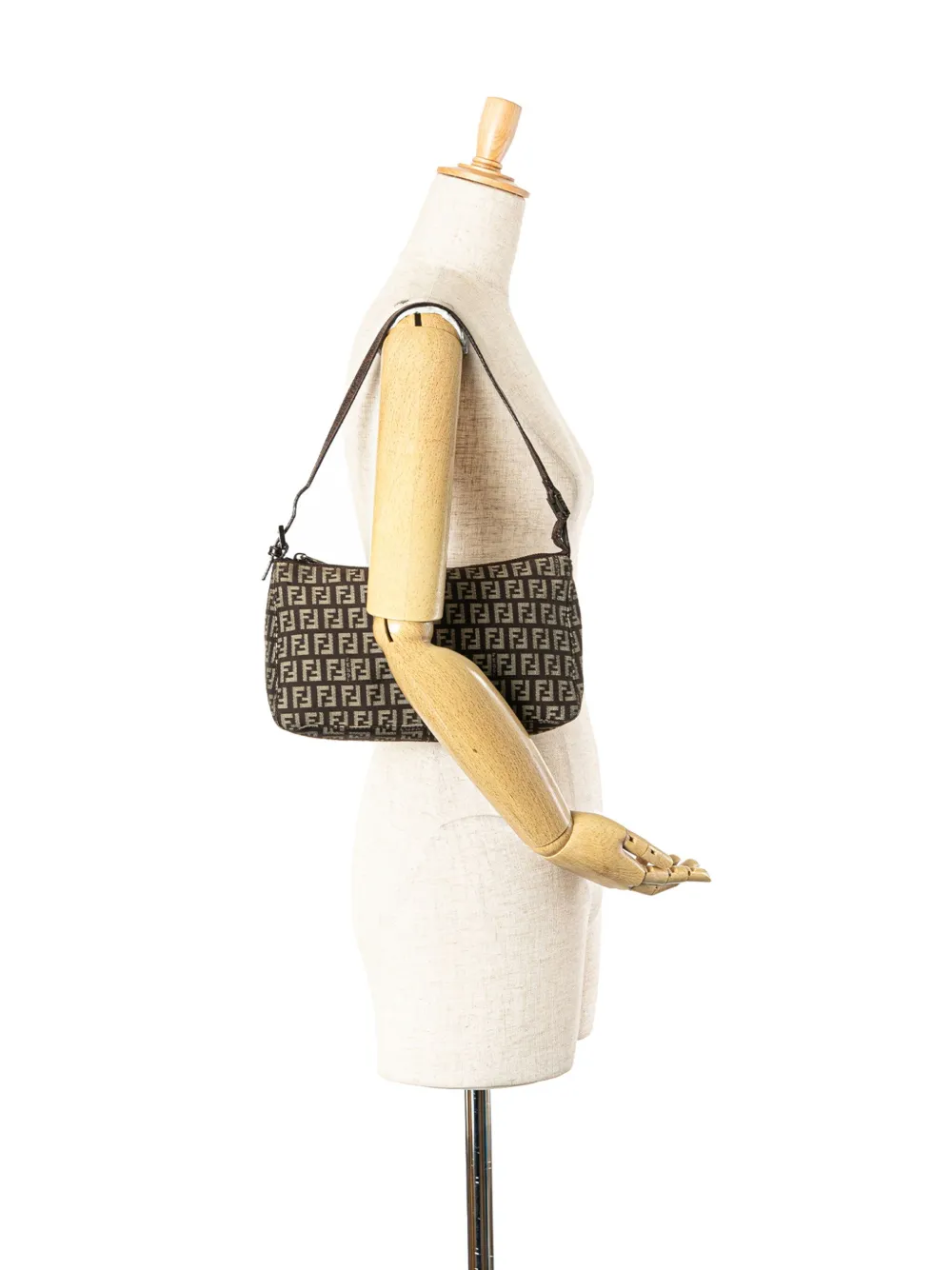 Fendi Pre-Owned 2000-2010 Zucchino Canvas Pochette shoulder bag - Bruin
