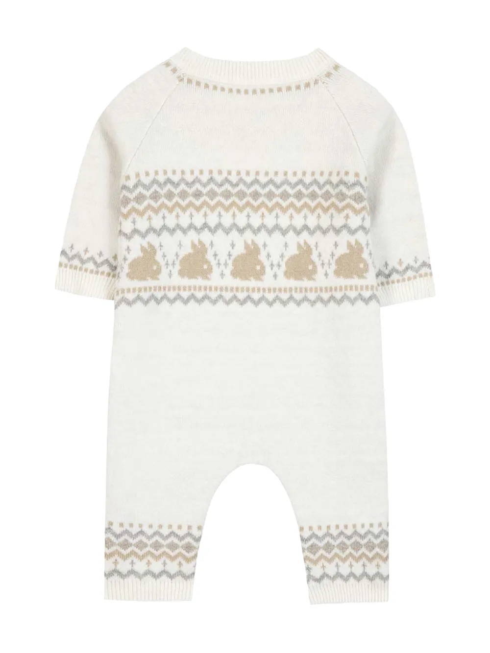 Tartine Et Chocolat patterned-intarsia romper - Wit