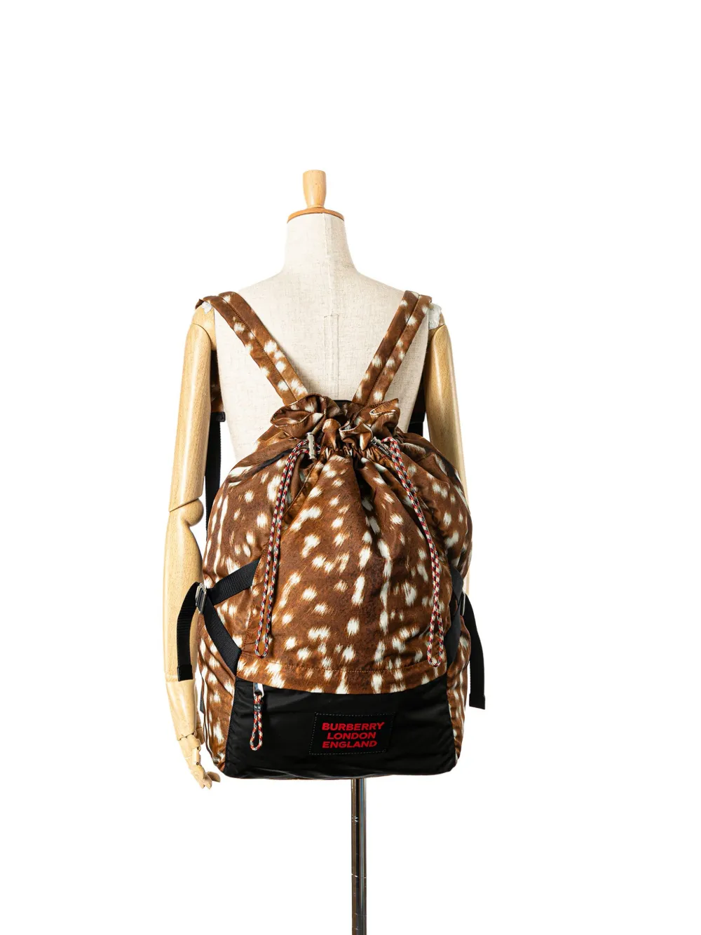 Burberry Pre-Owned 2018-2024 Nylon Deer Print Drawstring backpack - Bruin