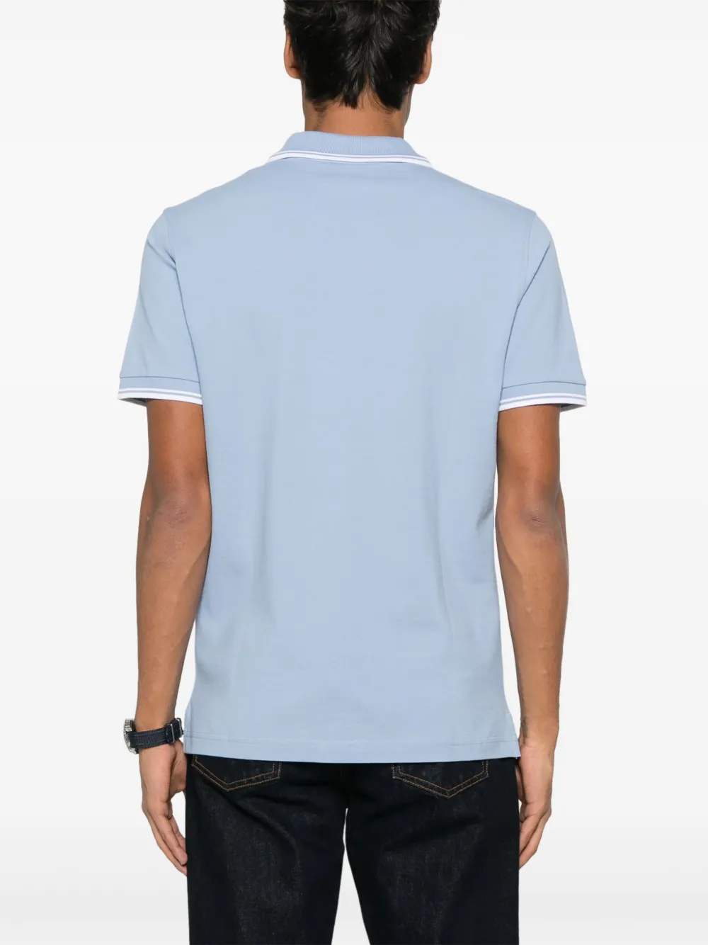 Fay Poloshirt met geborduurd logo Blauw