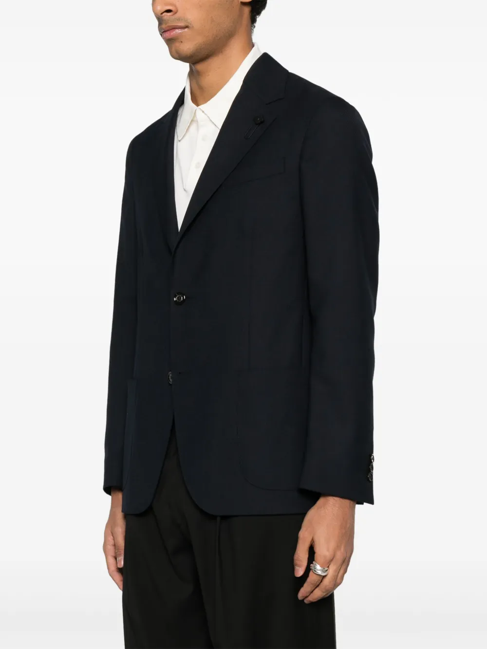 Lardini Blazer met textuur Blauw