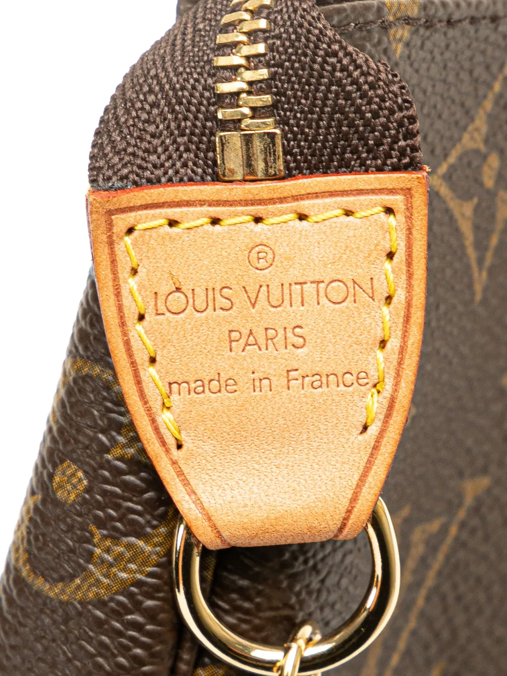 Pre-owned Louis Vuitton 2005 Monogram Mini Pochette Accessoires Handbag In Brown