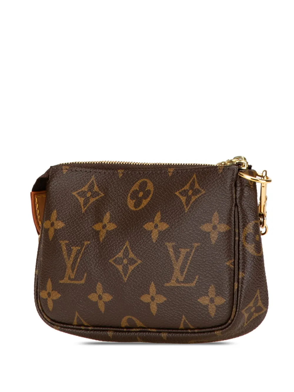Pre-owned Louis Vuitton 2005 Monogram Mini Pochette Accessoires Handbag In Brown